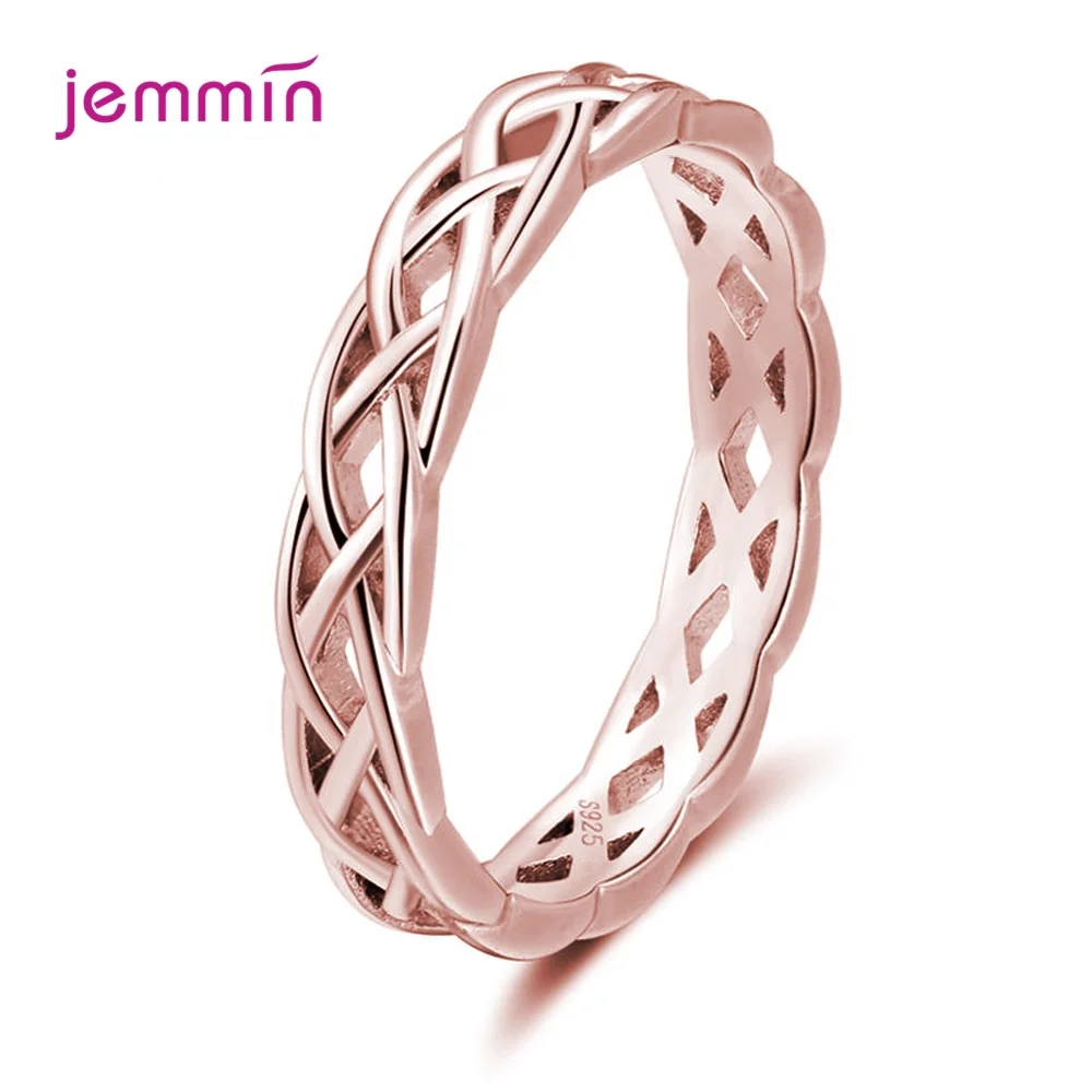 Vintage Authentic 925 Sterling Silver Hollow Rings for Women Wedding Engagement Anniversary Finger Female Jewelry