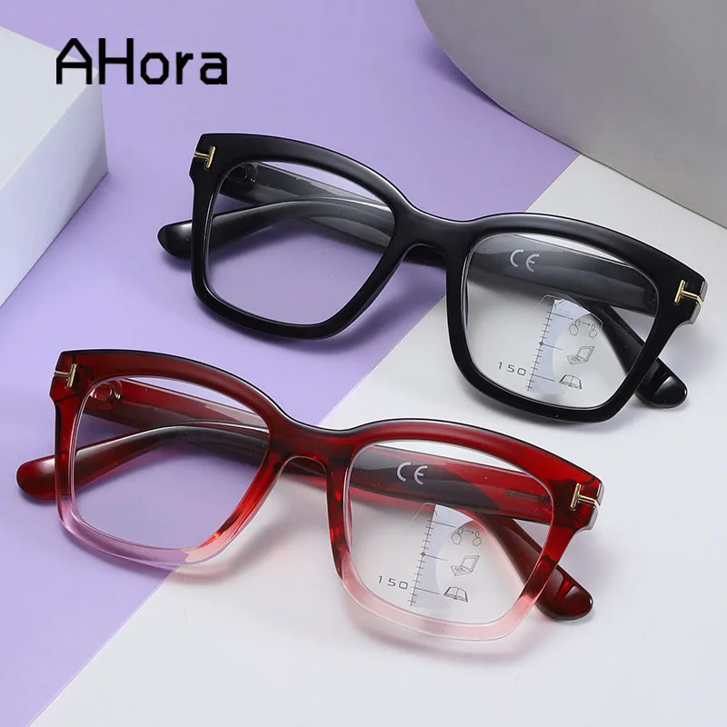 

Ahora Progressive Multifocal Presbyopia Reading Glasses Men Women Anti-blue Light Eyeglasses With Diopter +1.0+1.5+2.0+2.5+3.0+4