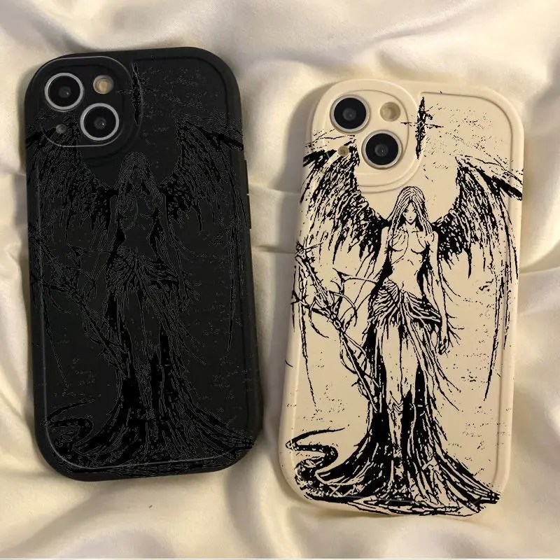 Angel Goddess iPhone15Pro for iPhone13ProMax phone case iPhone14 Creative iPhone13 all-inclusive iPhone12 silicone iPhone11