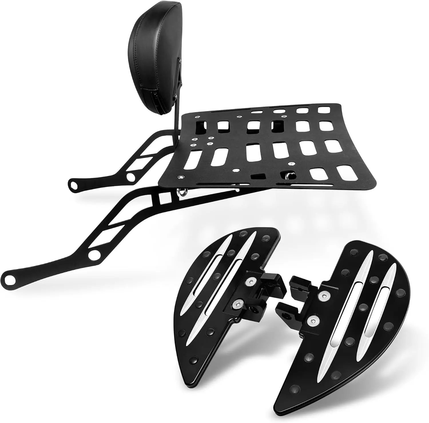 Motofunder Passenger Backrest with Rear Luggage Rack, Rider Footrests Teardrop Style for Can-Am Spyder F3/F3-S/F3-T (2015-2025)