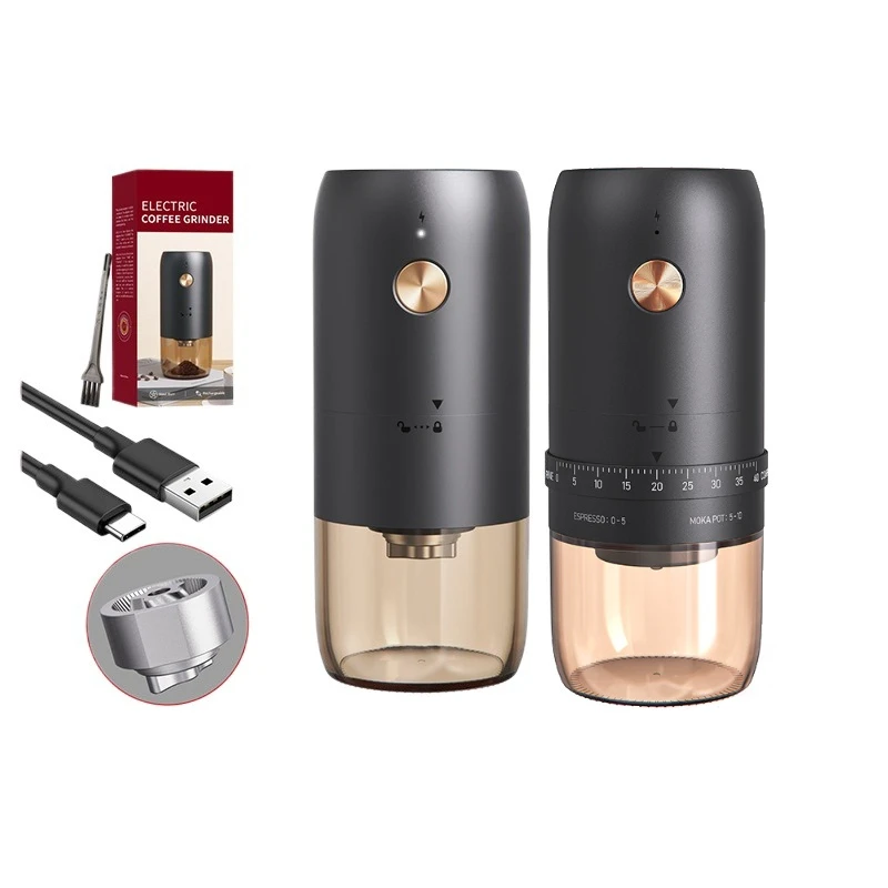 

USB Charge Electric Burr Coffee Grinder 1800mAh 25Gears Electric Rechargeable Coffee Grinding Blenders Coffee Beans Mill Grinder