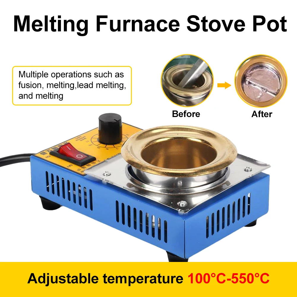 

Melting Furnace Stove Pot Tools EU Plug 220V 150/160W Adjustable Temperature Tin Meltining Pot Internal Diameter 50mm