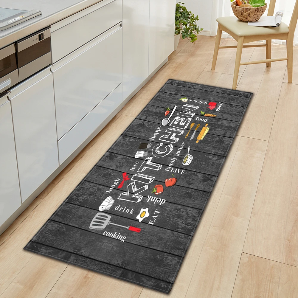 Kitchen Mat Home Entrance Doormat Living Room Bedroom Balcony Floor Decoration Carpet House Bath Hallway Door Non-Slip Foot Rug