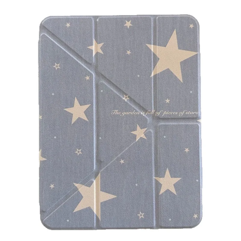 

Stars Buckle Pen Slot Tablet Case For Mini 7 6 iPad11 10 6 5 Pro 2024 2022 2021 2020 2018 Air2025 2024 5 4 3 Full Cover