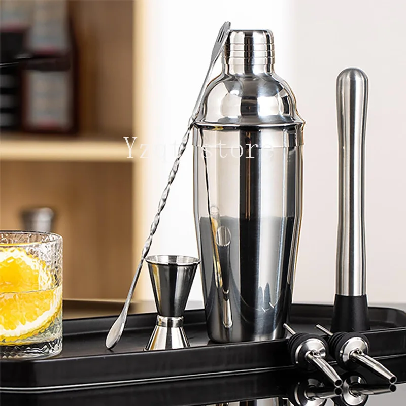 Bartender set Stainless steel snow cup shaker 6-piece set Full set of bartending