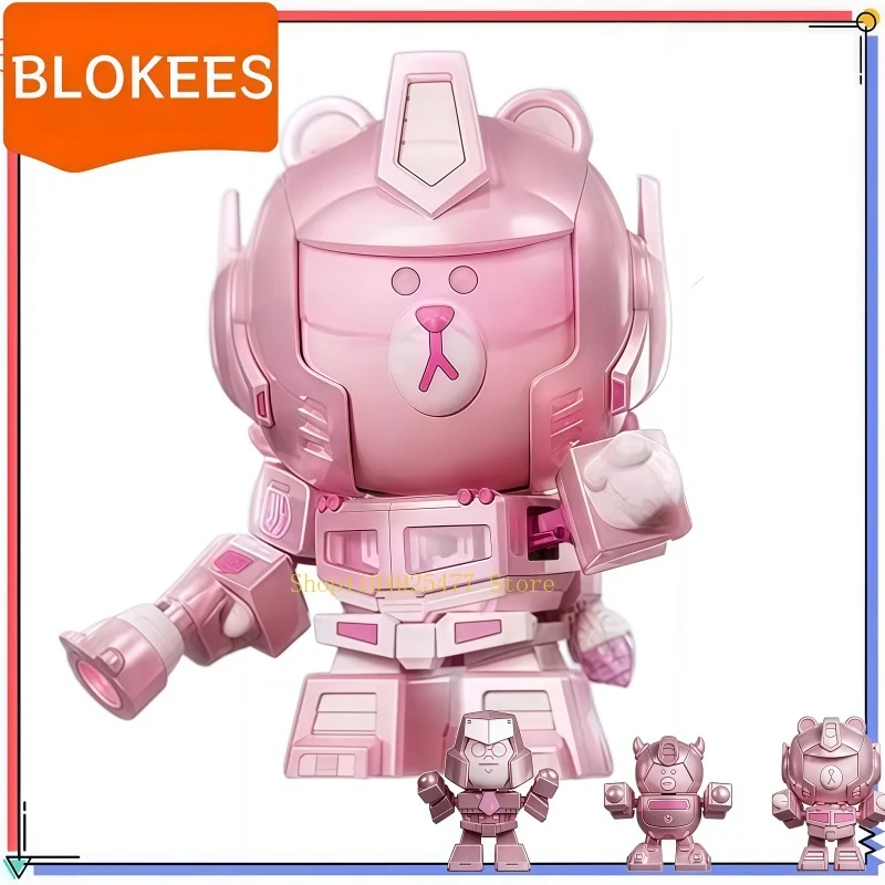 Blokees Building Blocks Transformers Optimus Prime X Line Friends Brown Bear Pink Collectible Boys Girls DIY Puzzle Toys  Gift