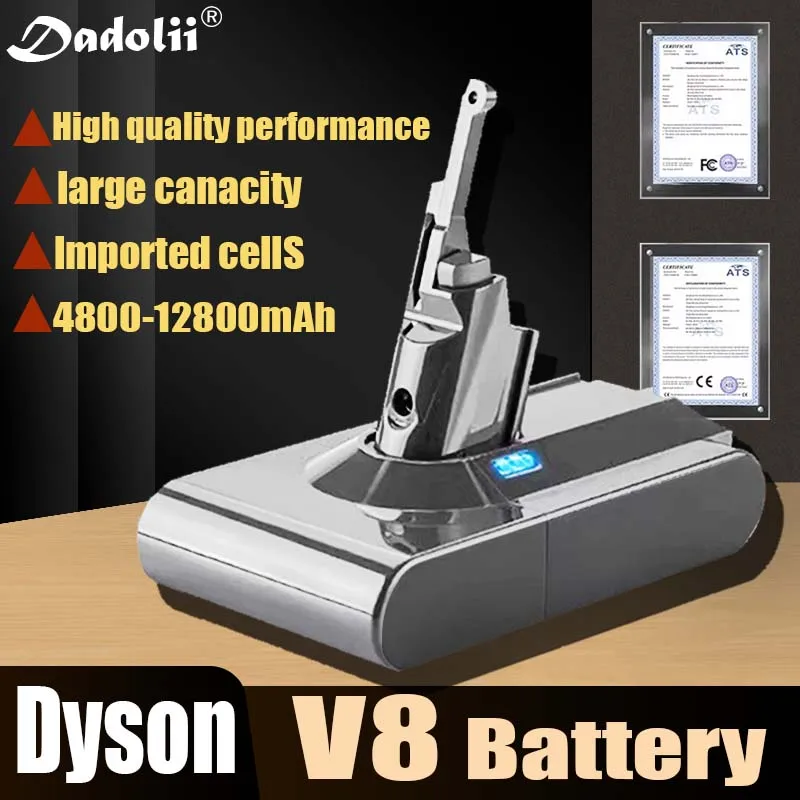 New Dyson V8 21.6V 6800mAh high capacity rechargeable 18650 lithium battery, replace Dyson V8 wireless vacuum handheld cleaner