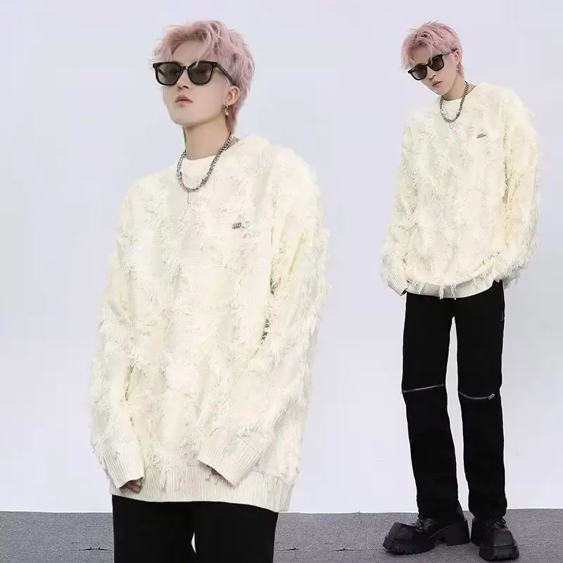 

Большие размеры, осенне-зимний вязаный свитер, мужской свободный крой, круглый цвет, корейский ретро, большой размер 300, сум