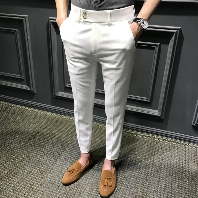 

Spring New Men Pants Korean Solid Slim Men Business Casual Suit Pants Man Summer Fashion Japanese Streetwear Y2k Men Clothing