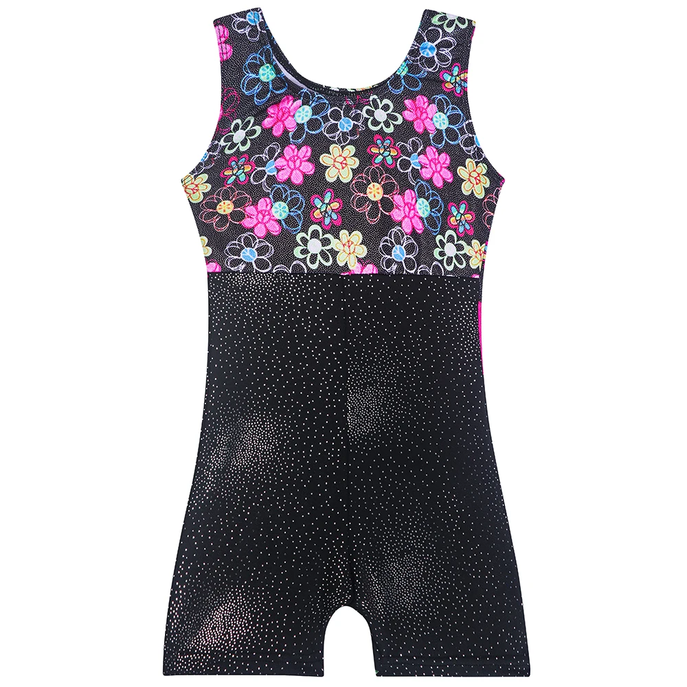 Girls Gymnastics Leotards Toddler Unitard Biketard Clothes Cute Kid Tumbling Dance Outfit Sleeveless Training Dancewear