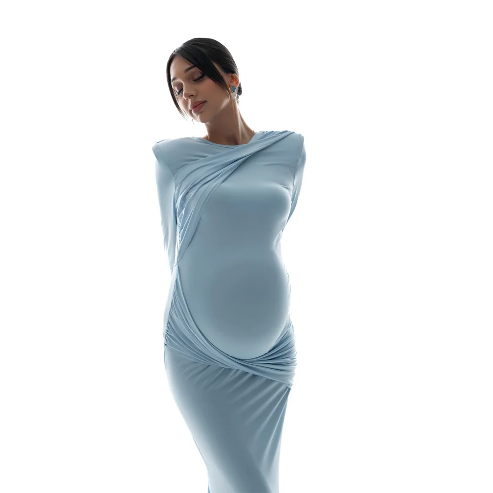 Umstandskleider für Fotoshootings, rückenfreies, einfarbiges Kleid, Baby-Shower-Kleidung für schwangere Frauen, elegantes Abendkleid