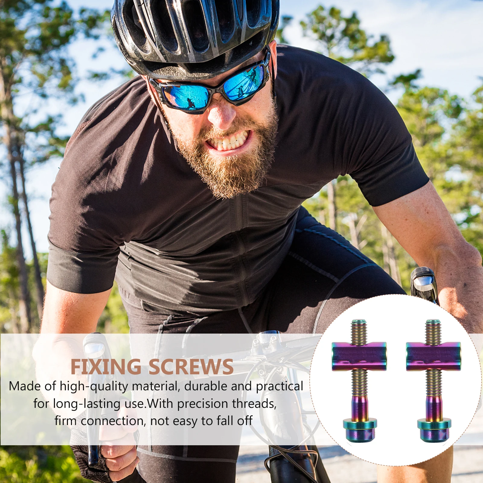 

2 pcs M5 Titanium Seatpost Screws Bike Saddle Fixing Bolts Round Corrosion Resistant CNC Threaded for