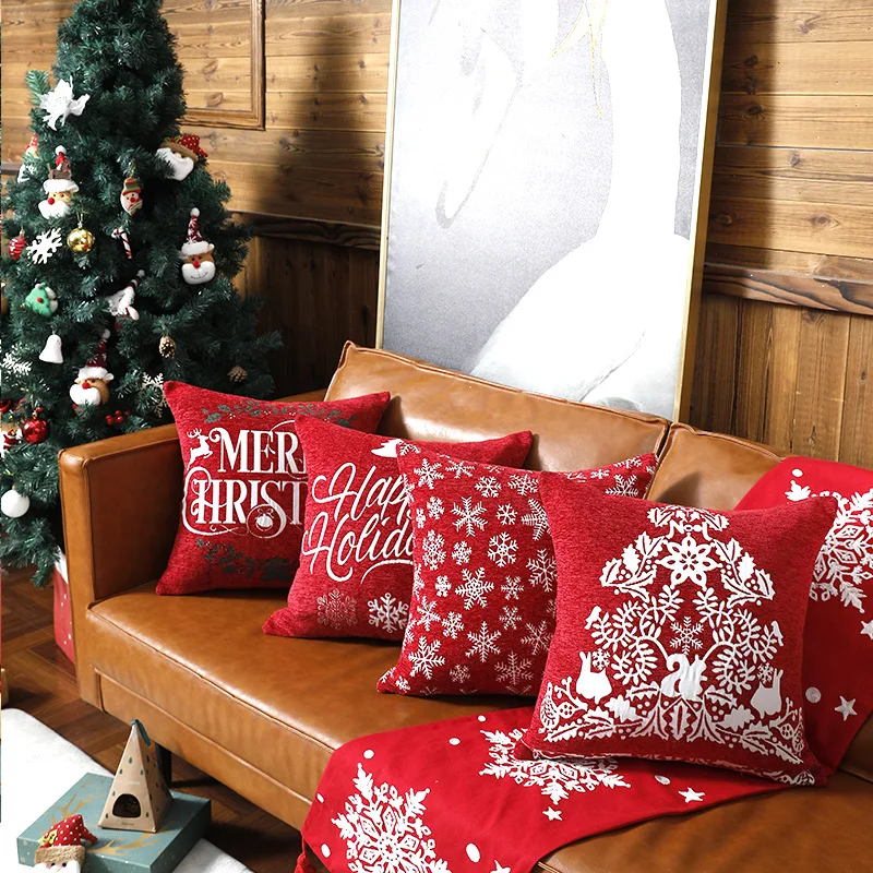 

Christmas Decorative Pillows for Couch Sofa Cushions for Living Room Modern Pillowcases for Chair 45x45 Xmas Home Decoration