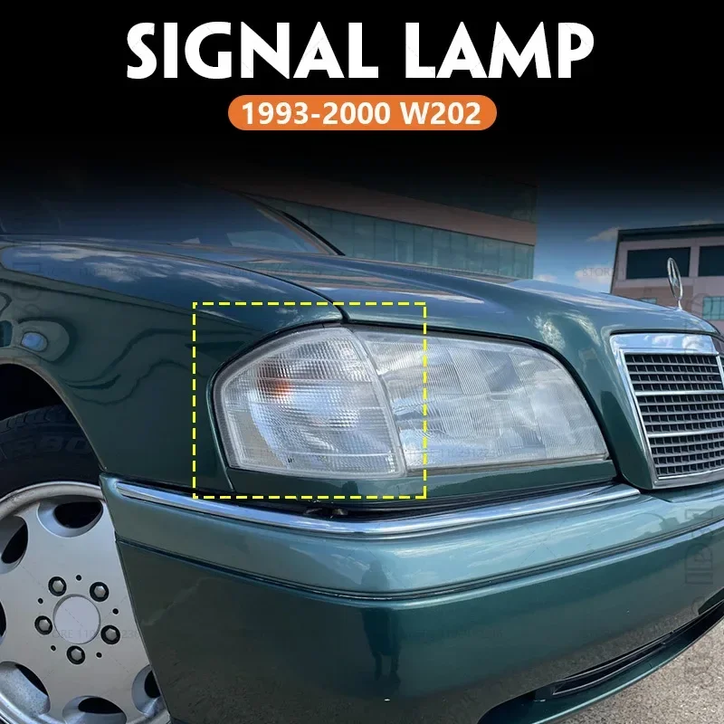 for 1993-2000 W202 Mercedes Benz C Class Front Indicator Corner Light Signal Lamp No Bulb 2028260943 2028261043