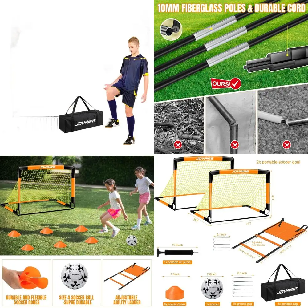 

Портативный футбольный воротник с прочной 5-слойной сеткой и стойками 10 мм, подходит для детей, доступен в размерах 4x3 фута/6x4 фута/7x5 футов, включает в себя Si