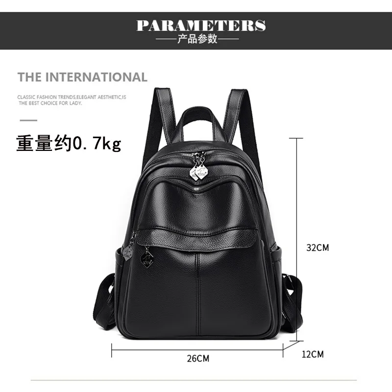 2024 New Models PU Backpack High-Capacity Ladies Women's Bags School Travel Bag Fashion For Girls Luxury Portable Shoulder Bag