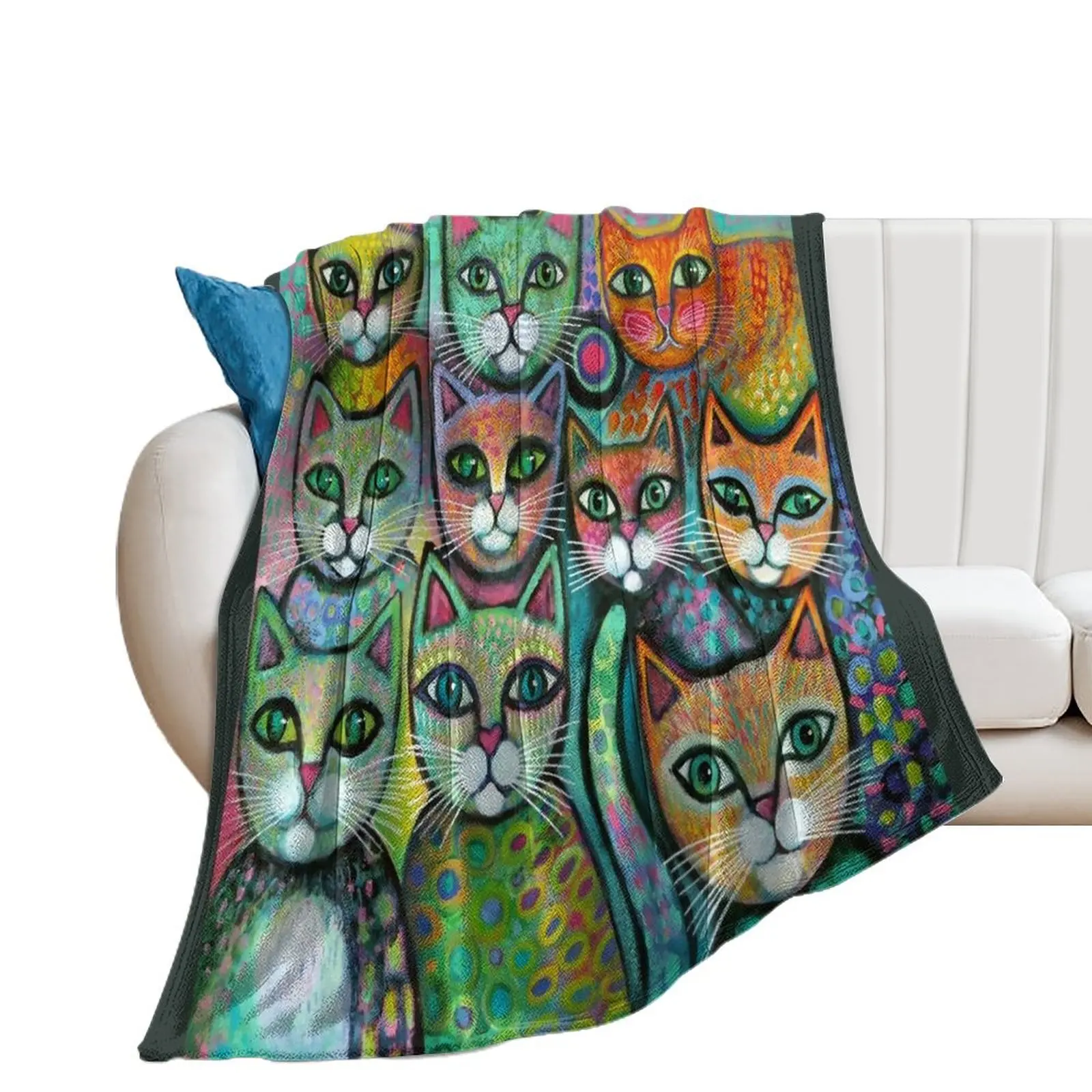 

Gang of cute kittens too Throw Blanket For Decorative Sofa Soft Big Blankets