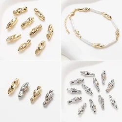 4PCS Irregular Dainty Brass Spacer Beads for Jewelry Making Necklace Bracelet DIY Hand Made 14k Gold Plated Accessories