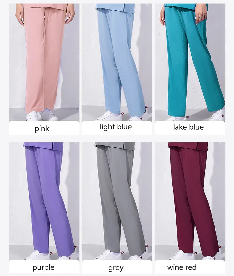 

Professional Women Scrubs Pant Elastic Waist Medical Bottoms Hospital Dental Clinic Workwear Clothes Slim Fit Nursing Jogger