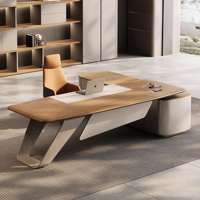 Multi functional modern Computer desk Chairman Manager office table High end luxury elegant escritorios de computadora furniture