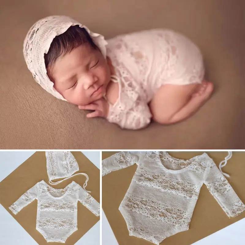 Newborn Baby Girls Photography Props Photography Outfits Lace Romper Clothing Bodysuits Newborn Boy Photo Picture Shoot Prop