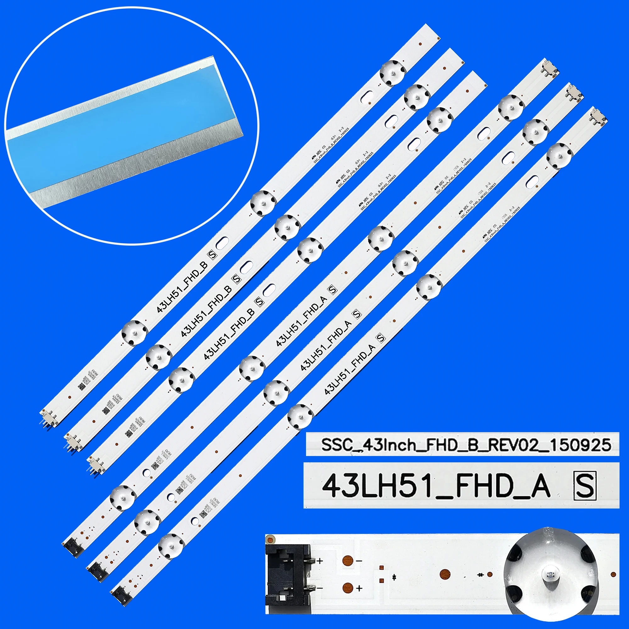 LEDバックライトストリップ,43lf510v 43lf5100 43lh5100 43lh5700 43lh570a 43lh520v 43lh590 43lj515v 43lh510v 43lh570v 43u5820-nc