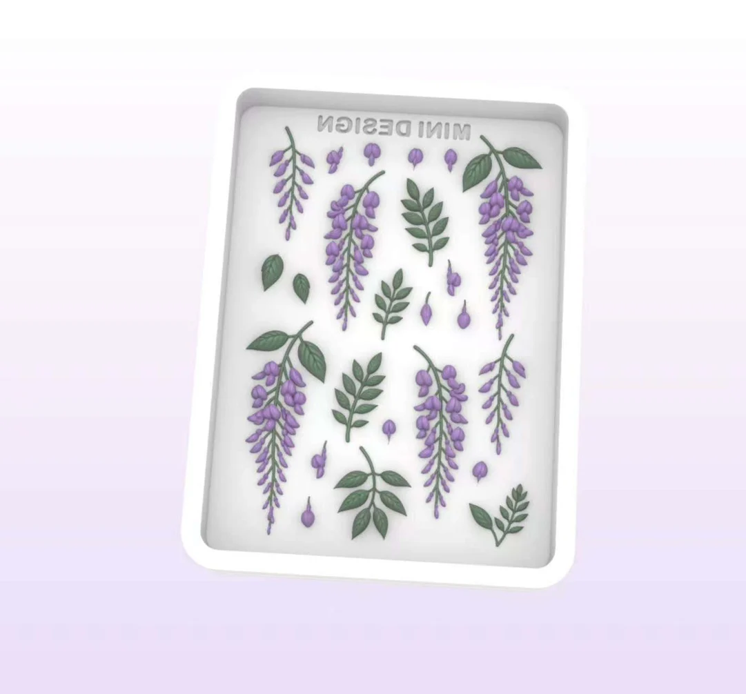 Molde de fundición de resina de flor de glicina, accesorios de molde de silicona, molde líquido de resina, llavero de resina, molde de silicona, molde de resina