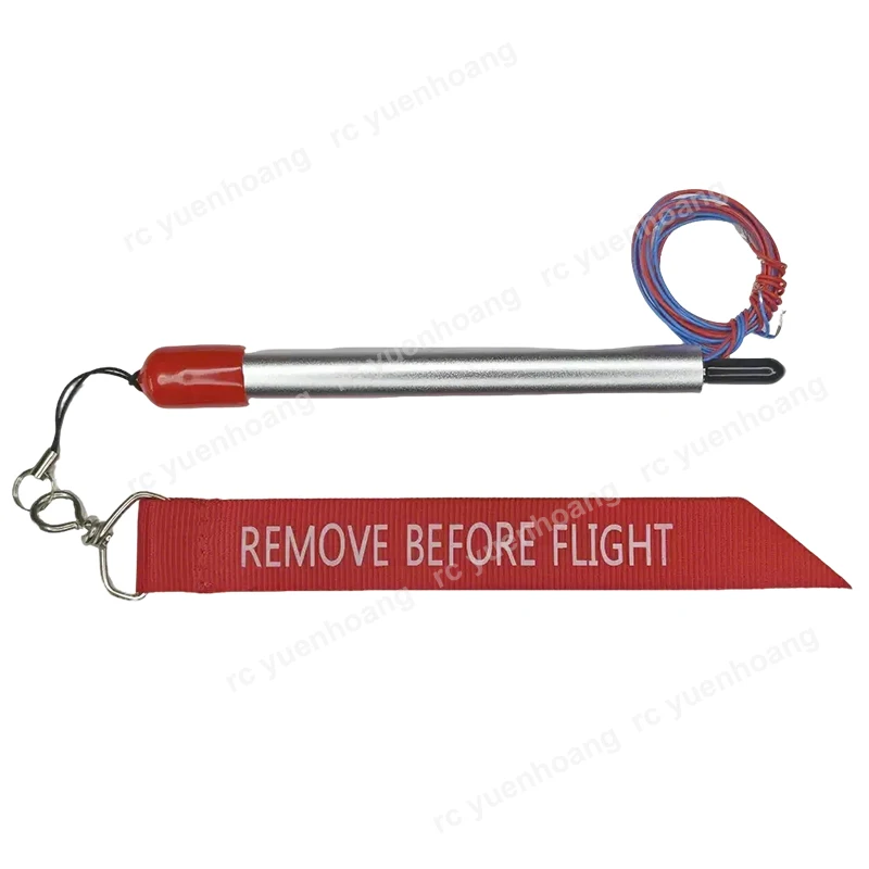 1PCS 18V-26V Rainproof Deicing Airspeed Tube Pitot Support Drainage Heating Function w Temperature Feedback Line for RC Airplane