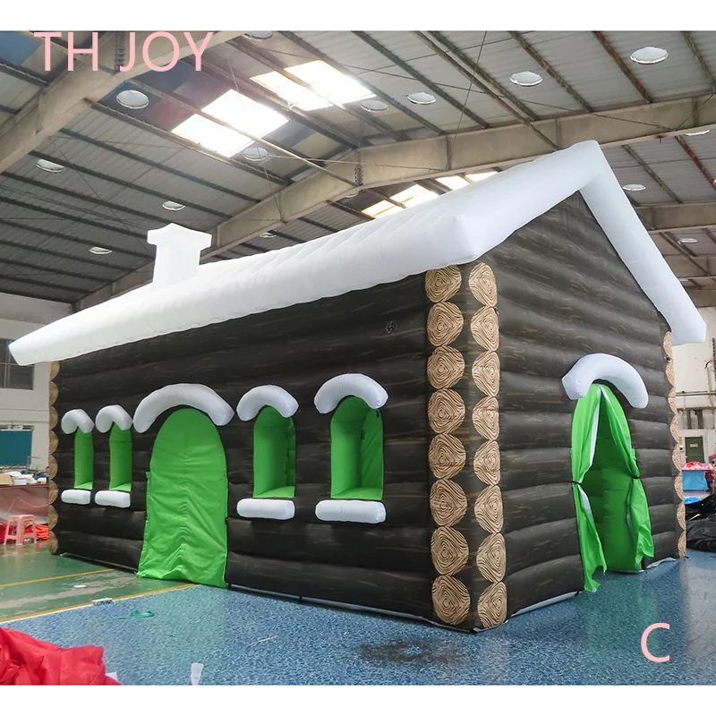 fast air ship to door, 8x5m big inflatable Christmas house, custom made inflatable santa grotto Christmas tent for sale