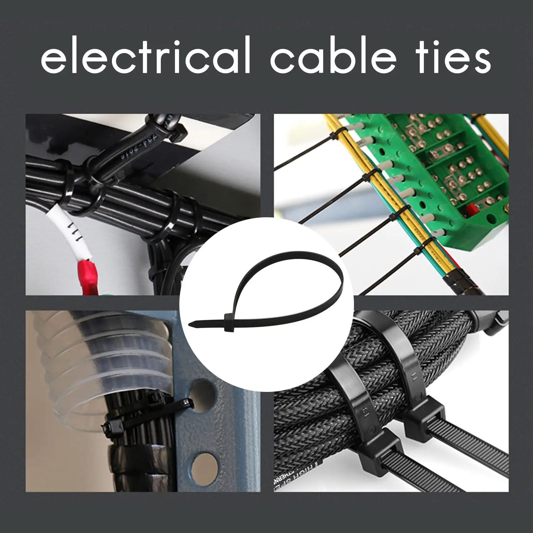 A98E-Zip Ties 12 Inch Heavy Duty Zip Ties With 120 Pounds Tensile Strength, Black Cable Ties, 100 Pieces