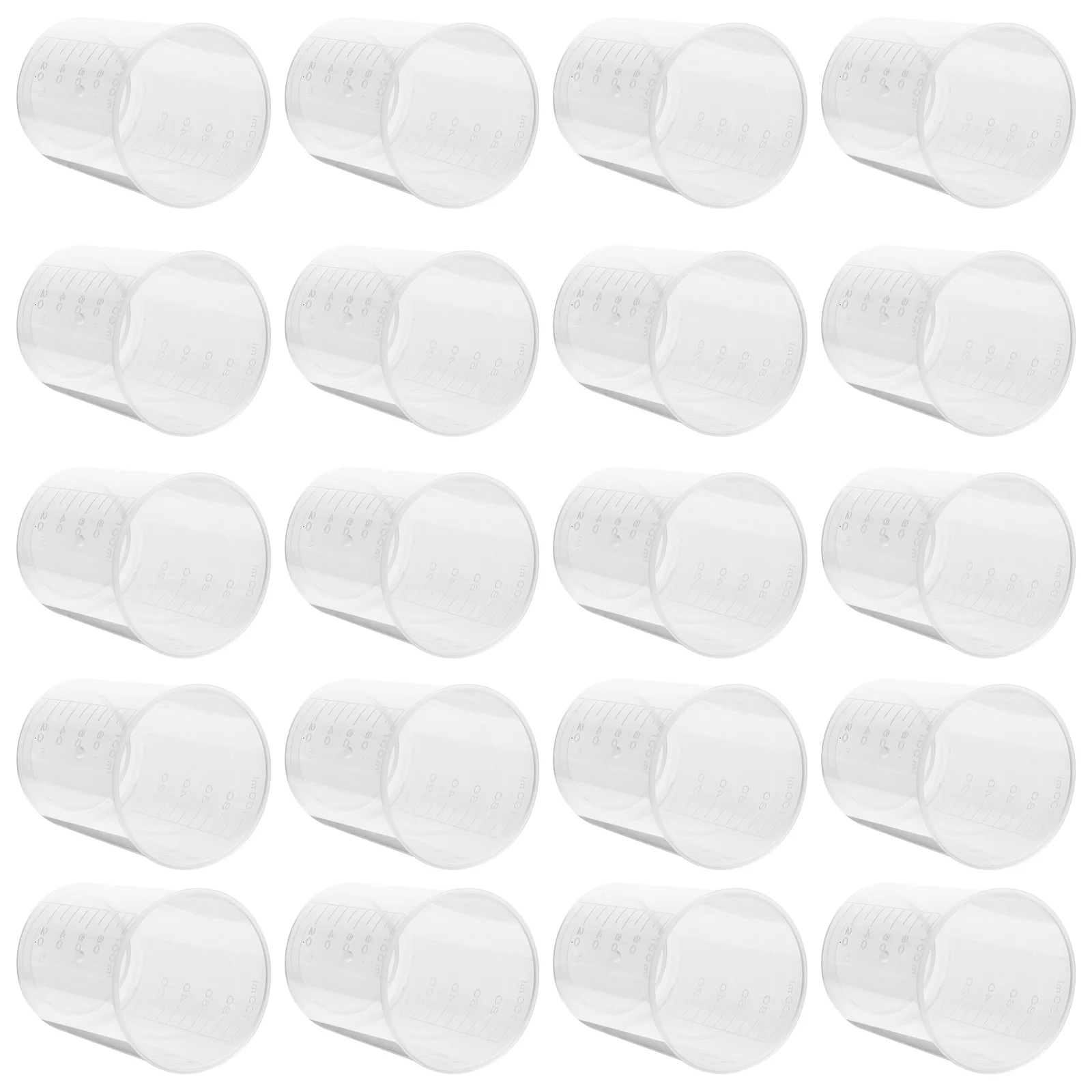 

40 Pcs Plastic Measuring Cup Transparent Measure Liquid Cups Clear with Scale Tools