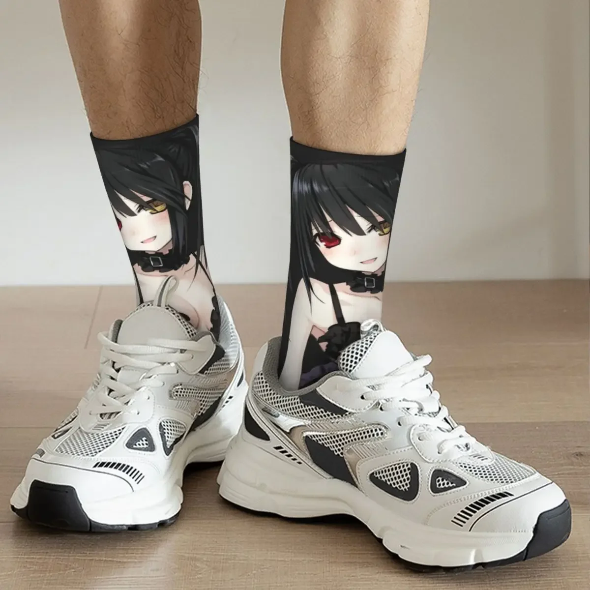 Cute Tokisaki Kurumi Socks Men Women Casual Date A Live Anime Socks Spring Summer Autumn Winter Middle Tube Stockings Gifts