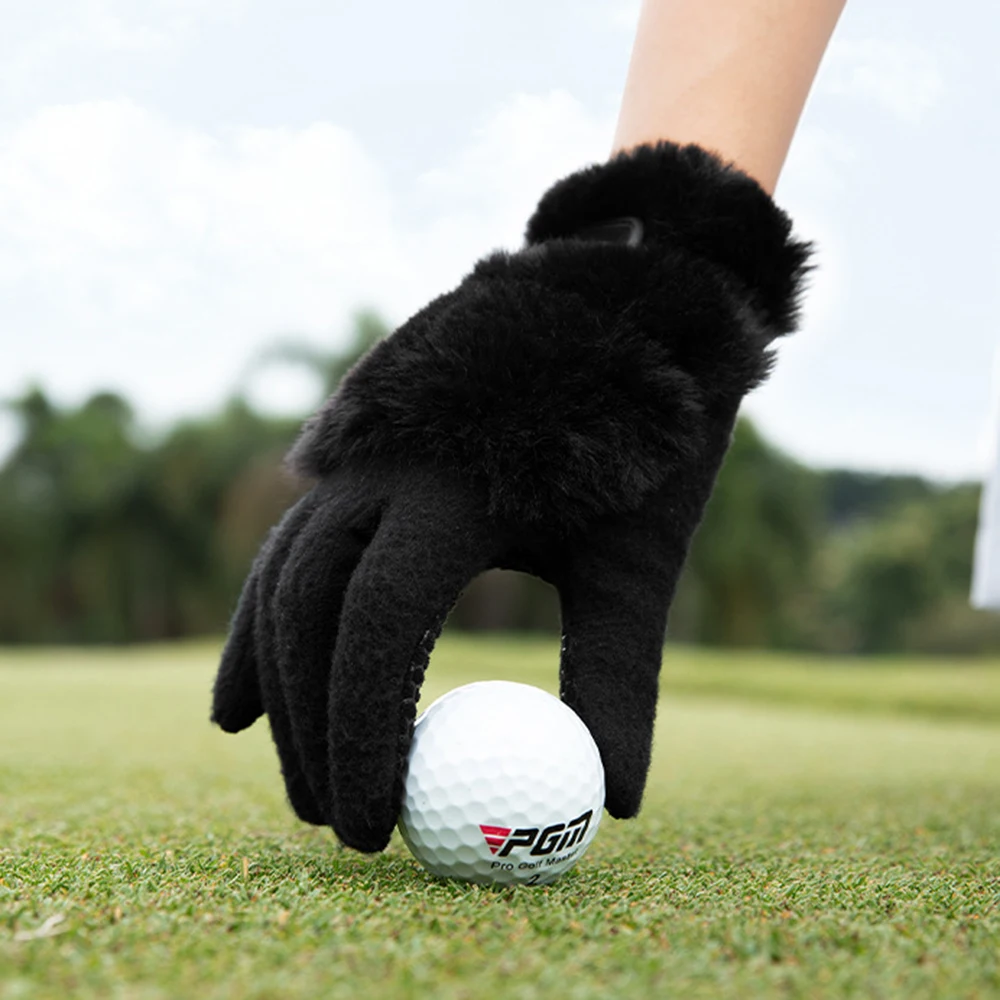 Thickened Rabbit-like Plush Warm Golf Gloves Comfortable Thermal Casual Gloves For Outdoor Activities