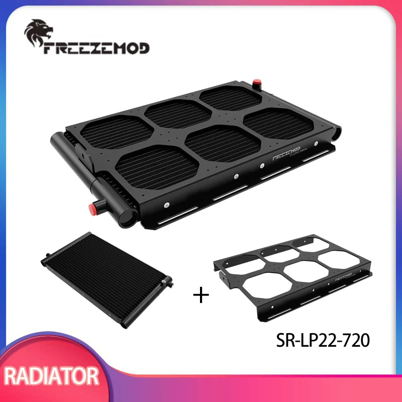 FREEZEMOD G1/4 Aluminum Radiator Water-cooled Thick Row Reinforced Ribs Resistant To High Pressure For 12CM Fan SR-LP22-720
