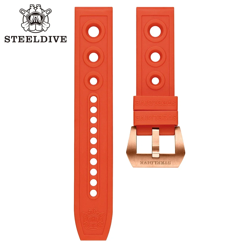 STEELDIVE SD2201S Dive Watch Replacement Watch Strap  Bronze Buckle 20mm Bands 22mm Bracelets Dive Watch Strap Buckle 20/22mm