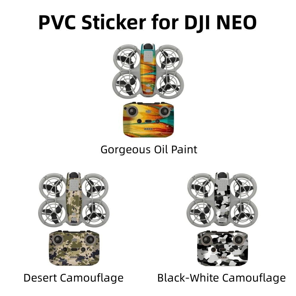 PVC Sticker Kit for DJI NEO Accessory Drone Body&Controller Anti-scratch Protective Sticker Camouflage/Oil Paint Pattern Paster