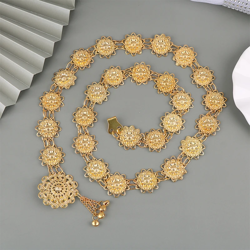 Traditional Sarong Gold Color Belt Vintage Jewelry Buckle Belt Necklace For Woman Decoration