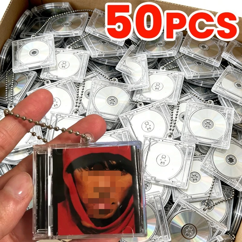5-50pcs Fashion Functional Mini CD Case Key Chains Peripheral Commemorative Album Key Holder for DIY Backpack Pendant Keyring
