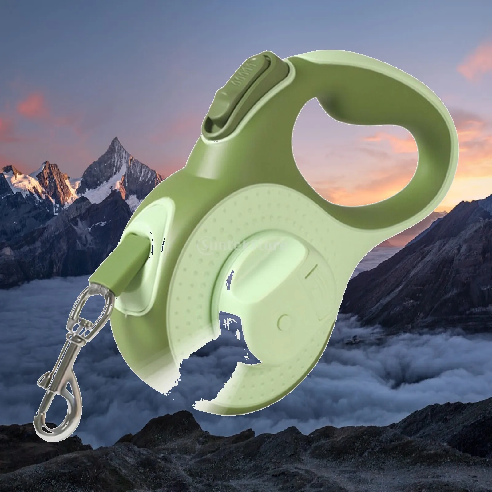 Pet Walking Retractable Leash 3M Green Light Up Handle ABS Body Metal Clip for Active Dogs Convenient Control