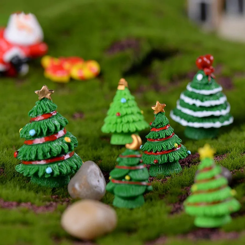 

Modern Creative Christmas Micro Landscape Accessories Various Sizes of Christmas Trees Succulent Ornaments Cute Home Decorations