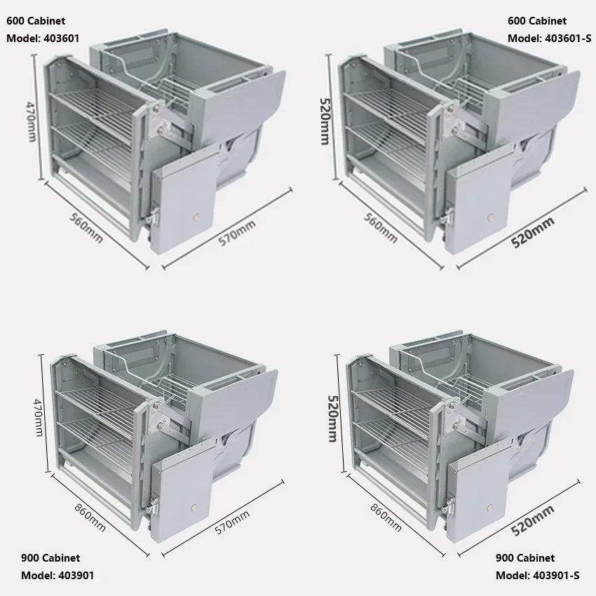 Refrigerator top cabinet double body lifting pull basket double layer hanging cabinet pull-down elevator kitchen storage rack