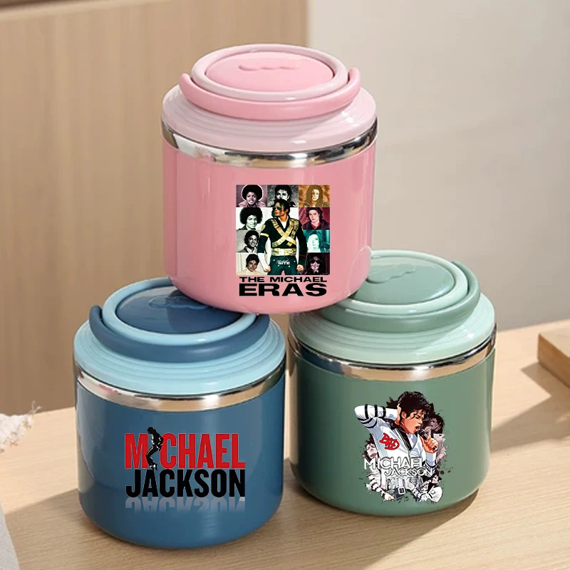 Contenitore Termico per Alimenti Superstar Michael Jackson 630ml, Thermos in Acciaio Inox, Porta Pranzo Isolato, Contenitore per Zuppa Termico per