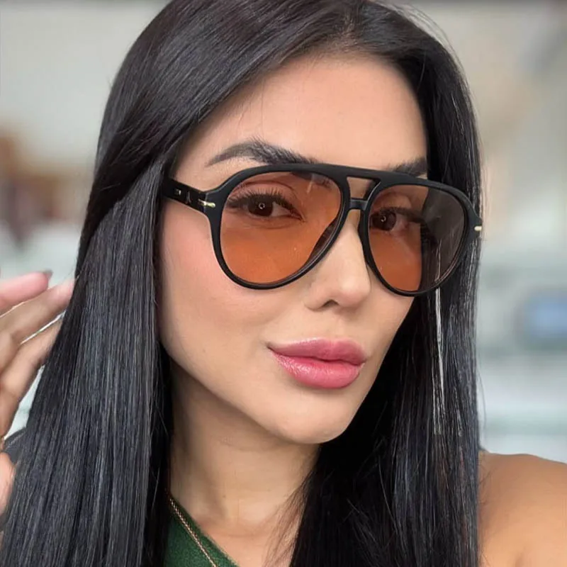 الرجعية الأرز مسمار الطيار النظارات الشمسية النساء الرجال الفاخرة العلامة التجارية جسر مزدوج الشمس الزجاج رجل للجنسين المحيط العدسات ظلال Oculos دي سول