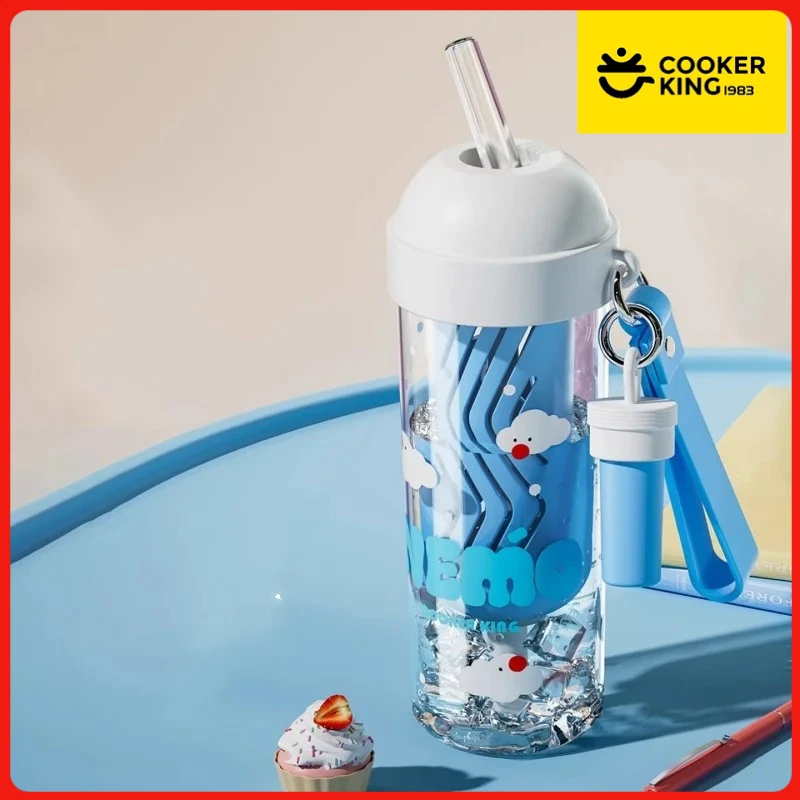 

COOKER KING 800 мл Питьевые чашки Бутылка для воды из тритана с соломинкой и крышкой Портативная чашка большой емкости Бутылка для воды Симпатичные чашки