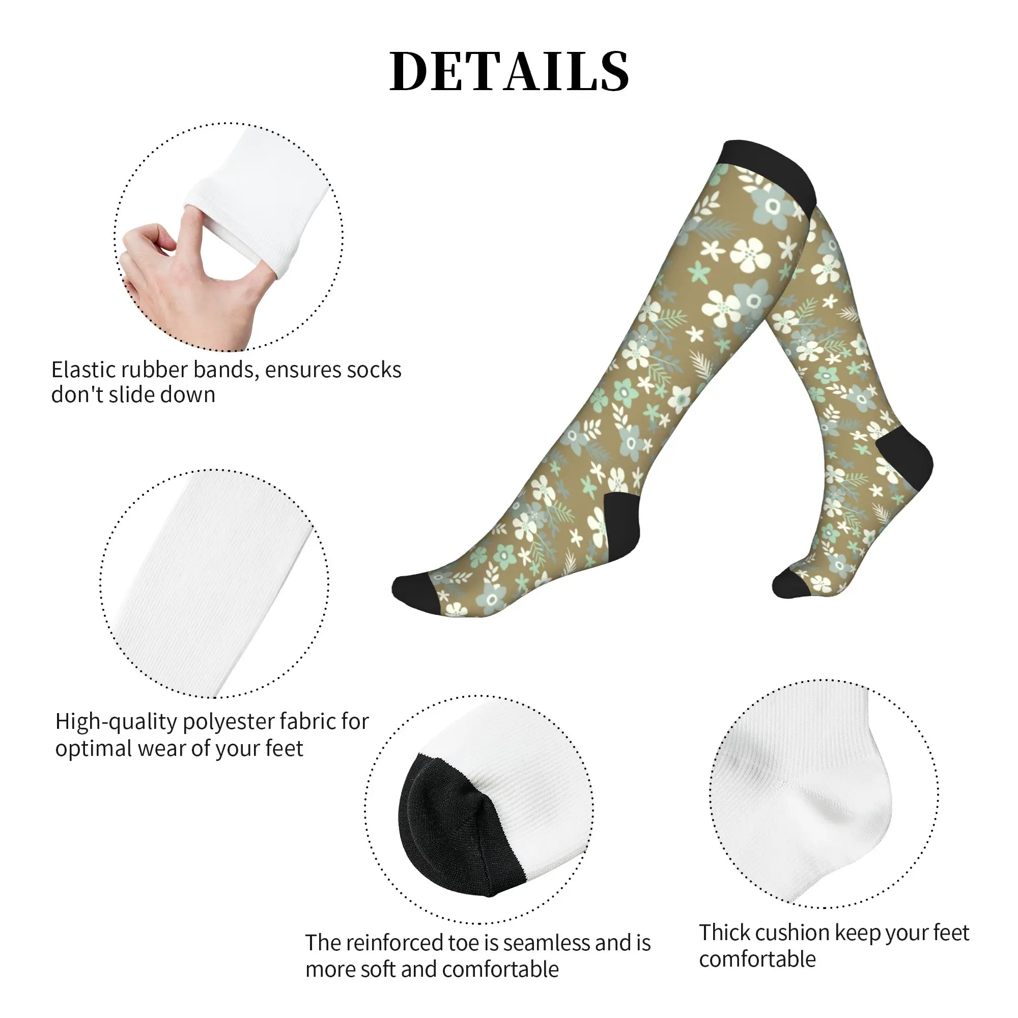 Harajuku Sage Green Spice Mix Socks Men Women Warm 3D Print  Basketball Sports Sports Compression Socks view 5