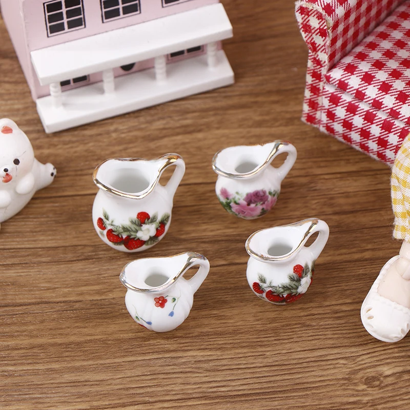 1PC Doll House Mini Ceramic Handmade Doll House Kitchen Ceramic Decorations Decorative Vase