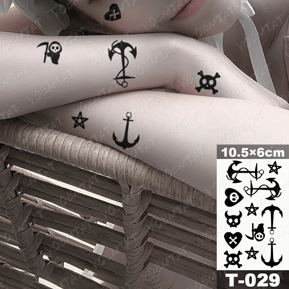 

Kids Waterproof Temporary Tattoo Sticker Viking Skull Dove For Hand Tatoo Body Art Cute Cross Flower Flash Fake Tattoo Women Men