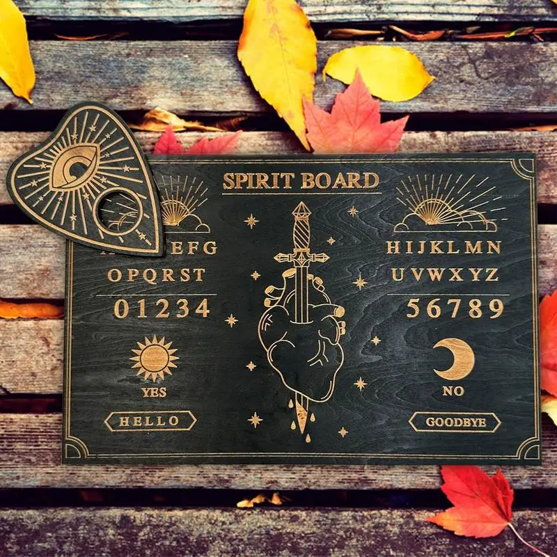 Ouija Spirit Board Wood Message Boards Decision Maker Planchette with Numbers Pendulum Board for Witch Supplies Witch Altar