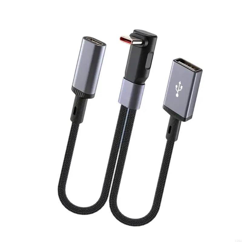 Straight Head/90 Degree Angled USB C Splitter 2 Port Charging Cable 66W Charging 