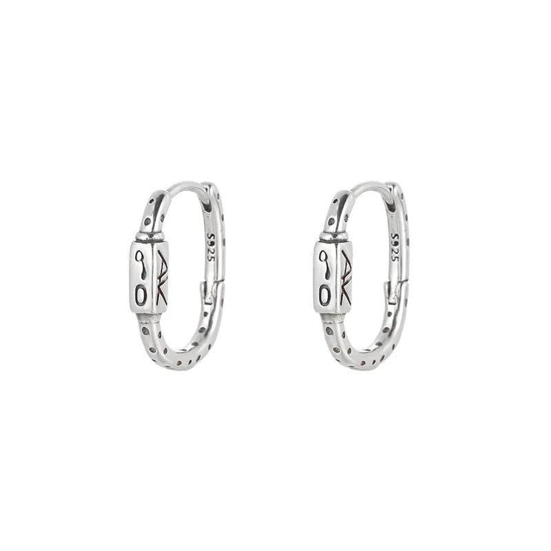 XIYANIKE Summer Vintage Graffiti Ear Buckle Hoop Earrings For Women Girl Fashion Punk Jewelry Friend Gift Party серьги ж